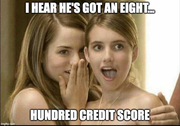 Girls gossiping about a man's sexy credit score