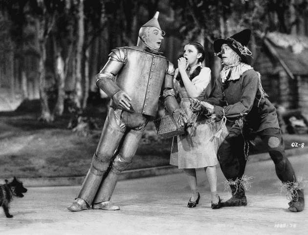 Black and white image of the Wizard of Oz