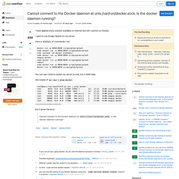 Stack Overflow screenshot after extension is applied
